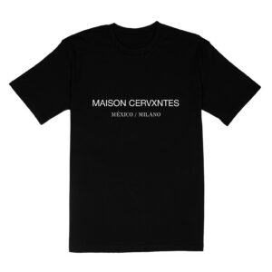 Camiseta Maison Cervxntes con diseño México Milano en color negro